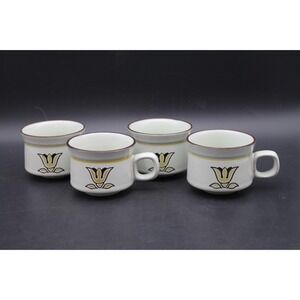 Set of 4 Denby Langley Kimberly Stoneware Tea Coffee Cups England Vintage